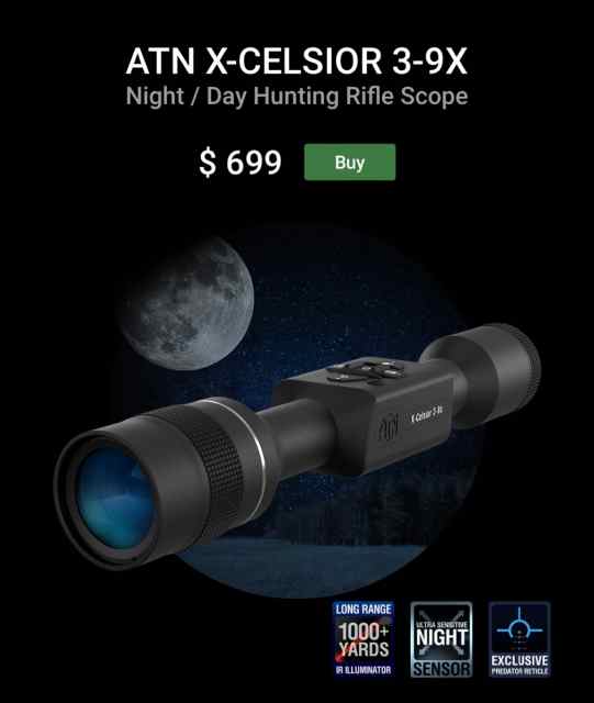 X Celsior day and night vision scope 3-9x