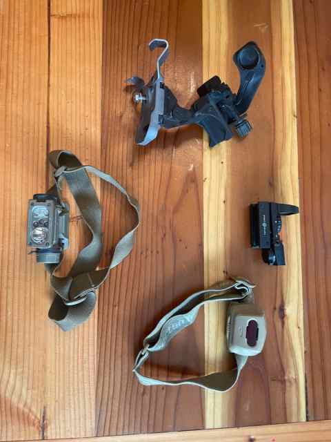 Lights, NVG mount, red dot