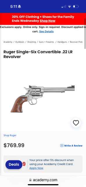 Great Deal Ruger Single Six