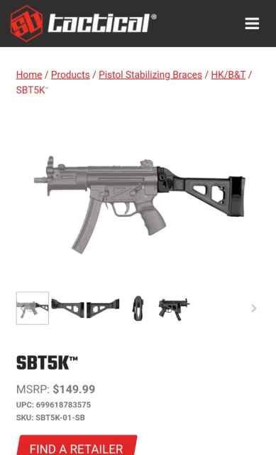 SB tactical SBT5K brace