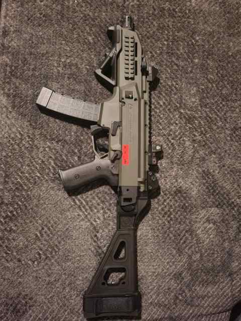 Cz scorpion evo3  s1w/ binary 9mm in OD green