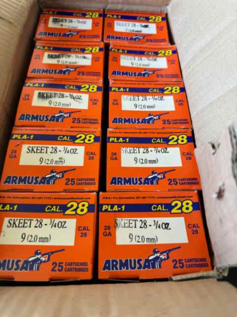 28 GA shotgun ammunition. 3 cases with 20 boxes