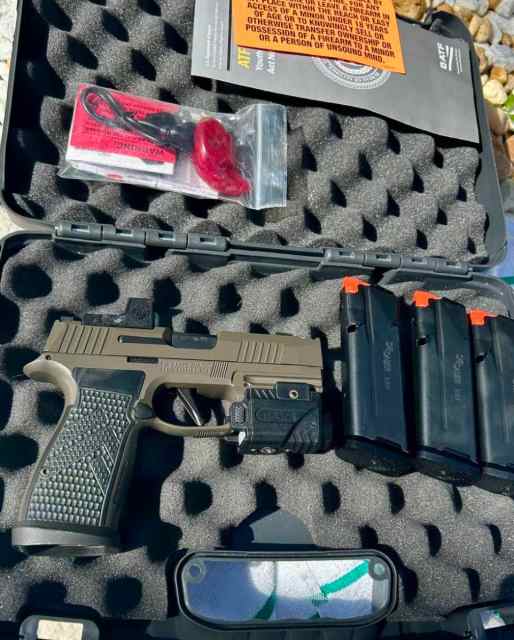 Sig p365 Legion AXG w/ Sig red dot, Green laser