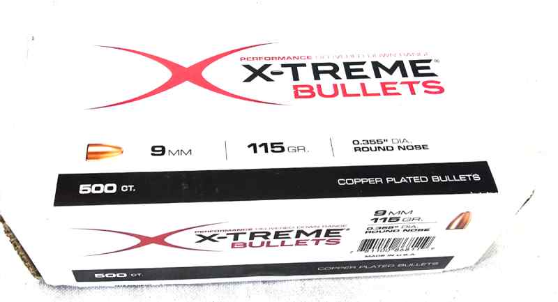 X-Treme 9mm 115gr Copper Plated Bullets – 500 Coun