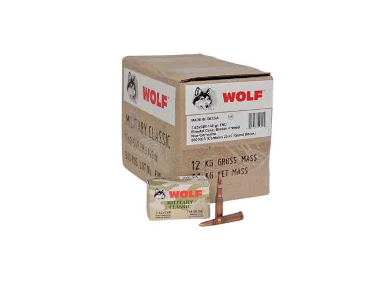 Wolf 7.62x54R 148 Grain FMJ Bi Metal - 500 rounds 