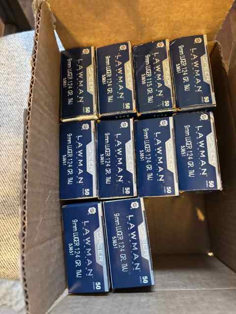 10 Boxes of 50 Speer Lawman 9mm Luger